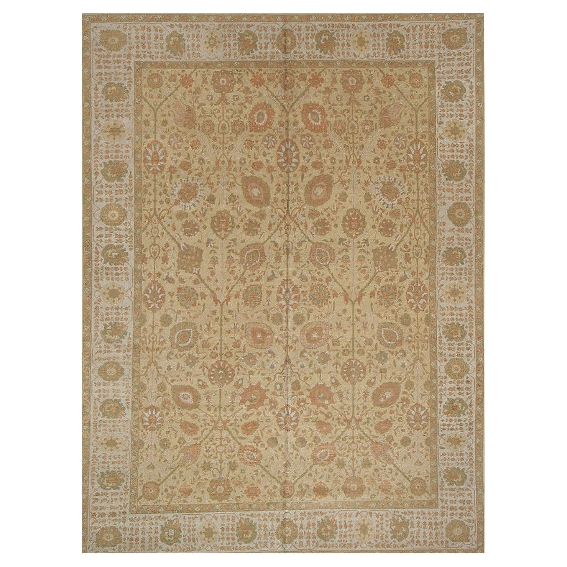 Nazmiyal Collection Modern Tabriz Inspired Turkish Rug 9 ft 11 in x 13 ft 3 in
