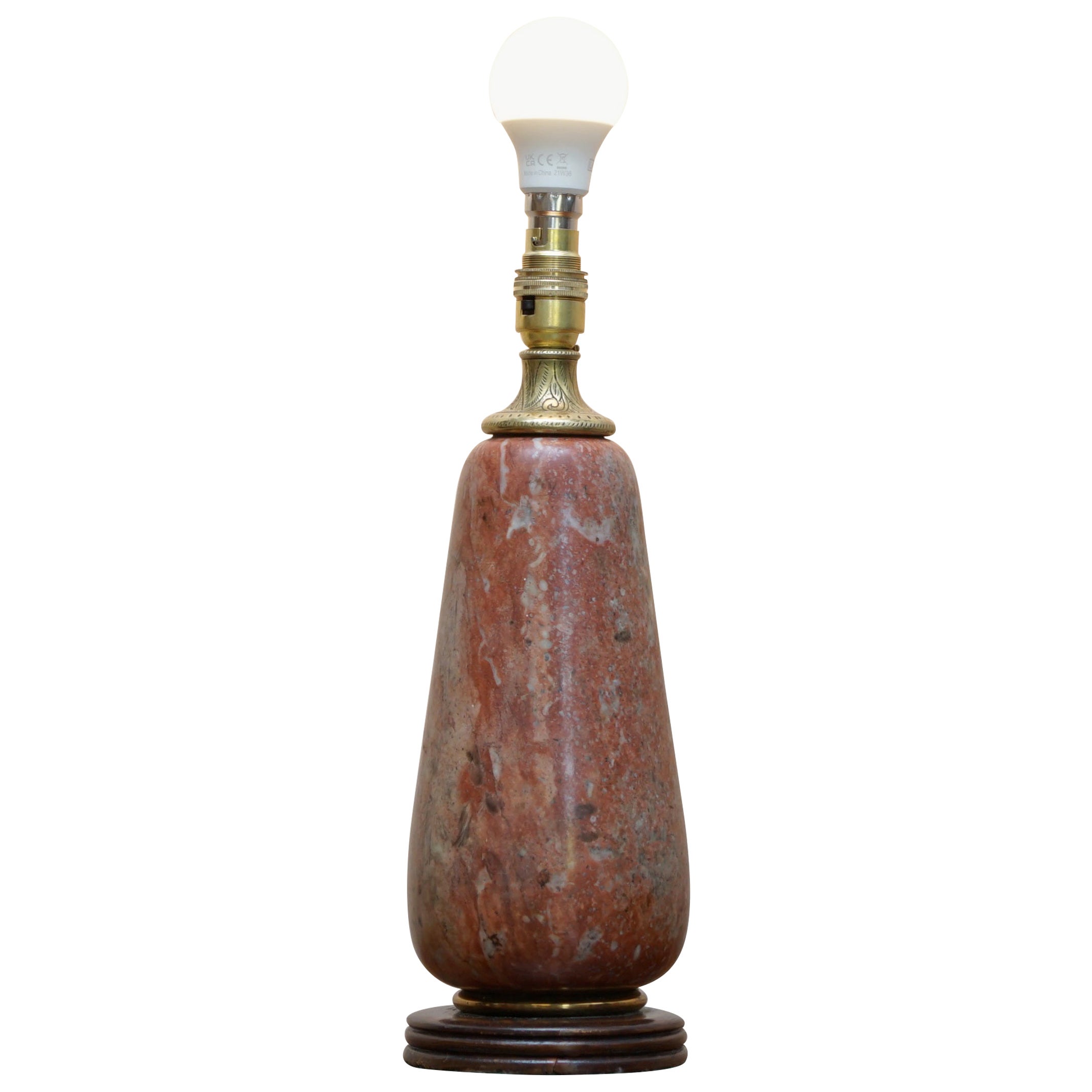 Jolie forme de lampe de bureau française ancienne en laiton doré et marbre de la fin de l'époque victorienne