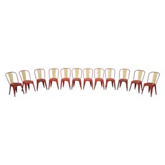 Set of 12 Genuine Vintage Tolix Steel Stacking Chairs