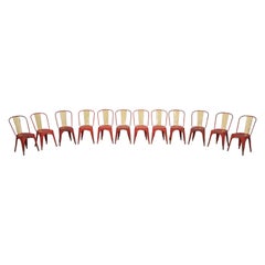 Set of 10 Side chairs and 2 arm chairs in Silver Genuine Tolix