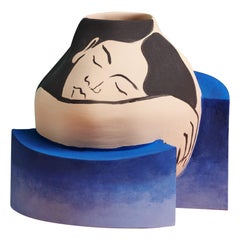 Hand Painted Ataraxia Vase in Ceramic 