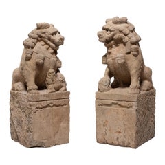 Pair of Chinese Guardian Lion Dogs, c. 1850