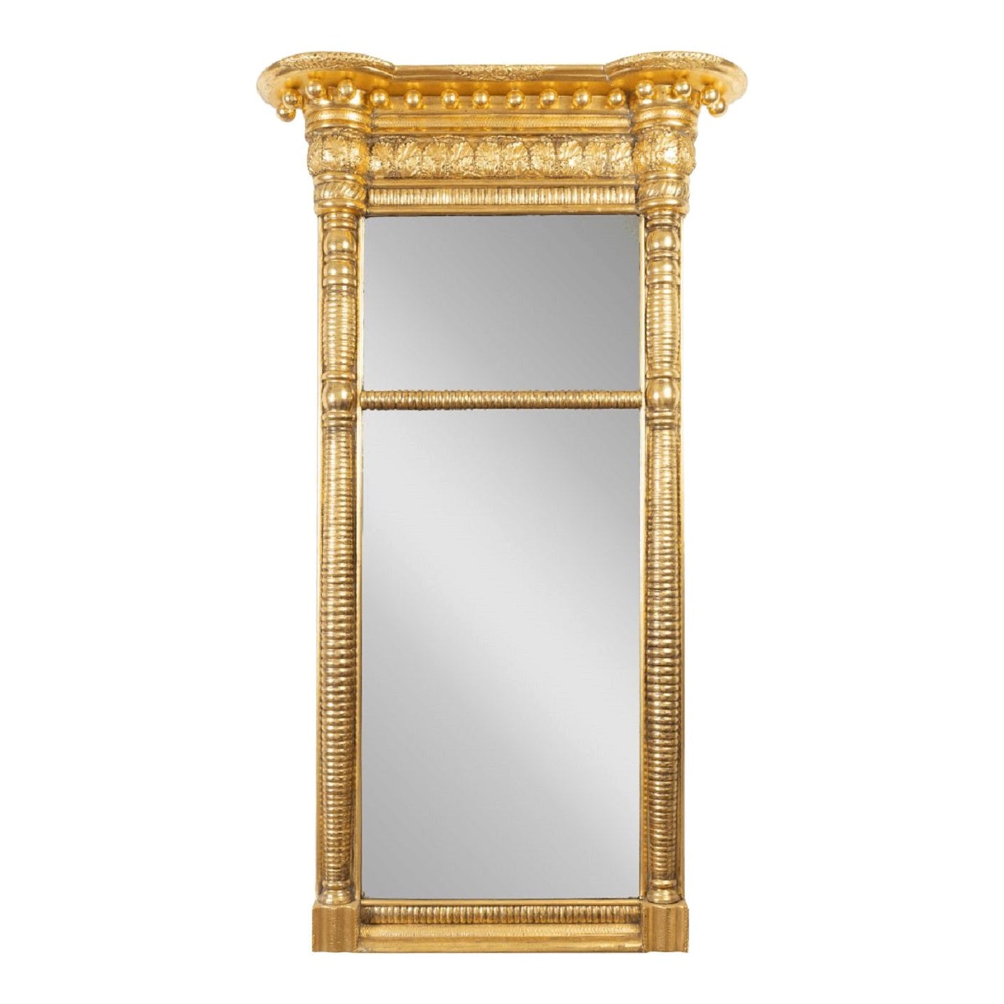 Miroir de pilier de tabernacle américain doré par Waterhouse