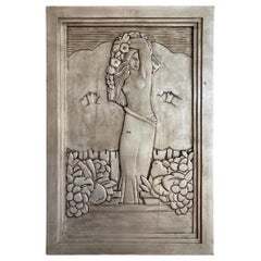 Art Deco Tableau in Silver Depicting a Woman Silhouette