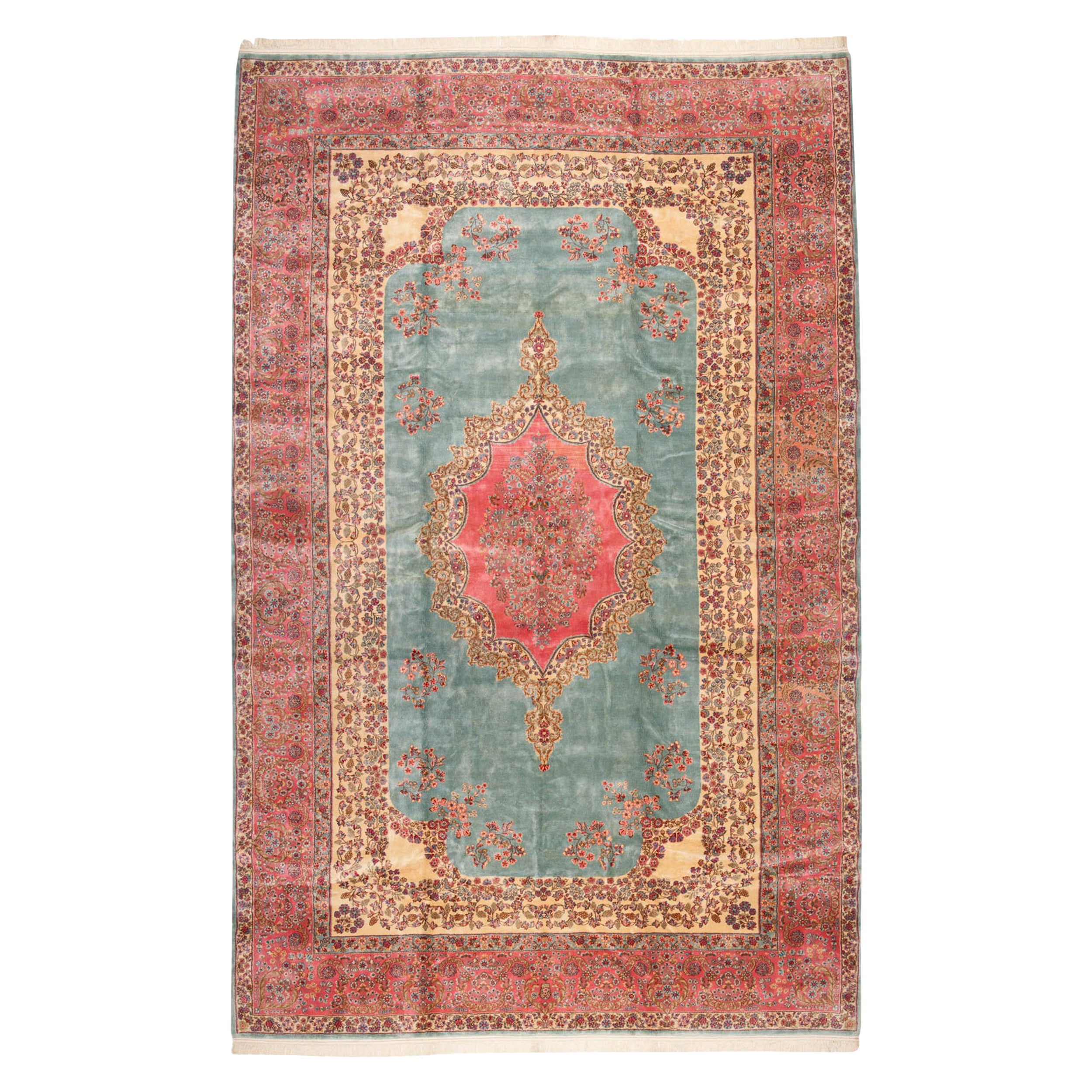 Vintage Fine Kerman Carpet For Sale