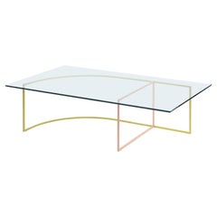 Sculptural and Customizable Glass and Powder-Coated Steel Coffee Table