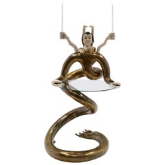 Pedro Friedeberg Snake Bar / Server / Table / Candle Holder / Sculpture, Signed