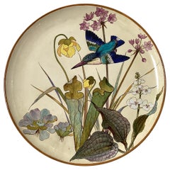 Großer Minton-Plattenteller des Ästhetizismus des 19. Jahrhunderts