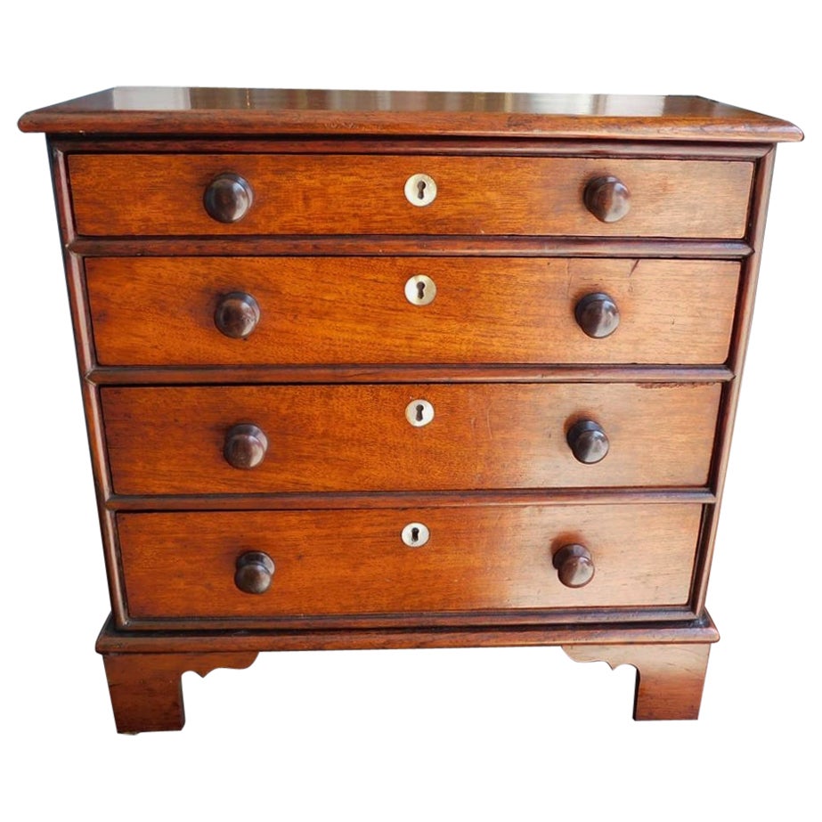 English Hepplewhite Mahogany Miniature Graduated Chest of Drawers, Circa 1780