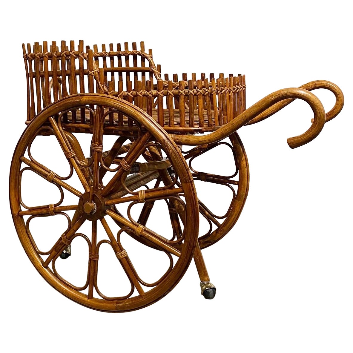 Vintage Bamboo Cart For Sale