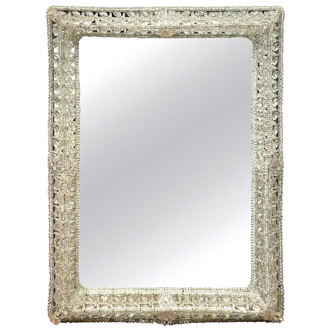 Antique Beaded Crystal Mirror at 1stDibs