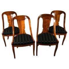 Antique Set of Four Empire Barrel Chairs