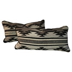 Antique Pair of Navajo Indian Weaving Bolster Pillows