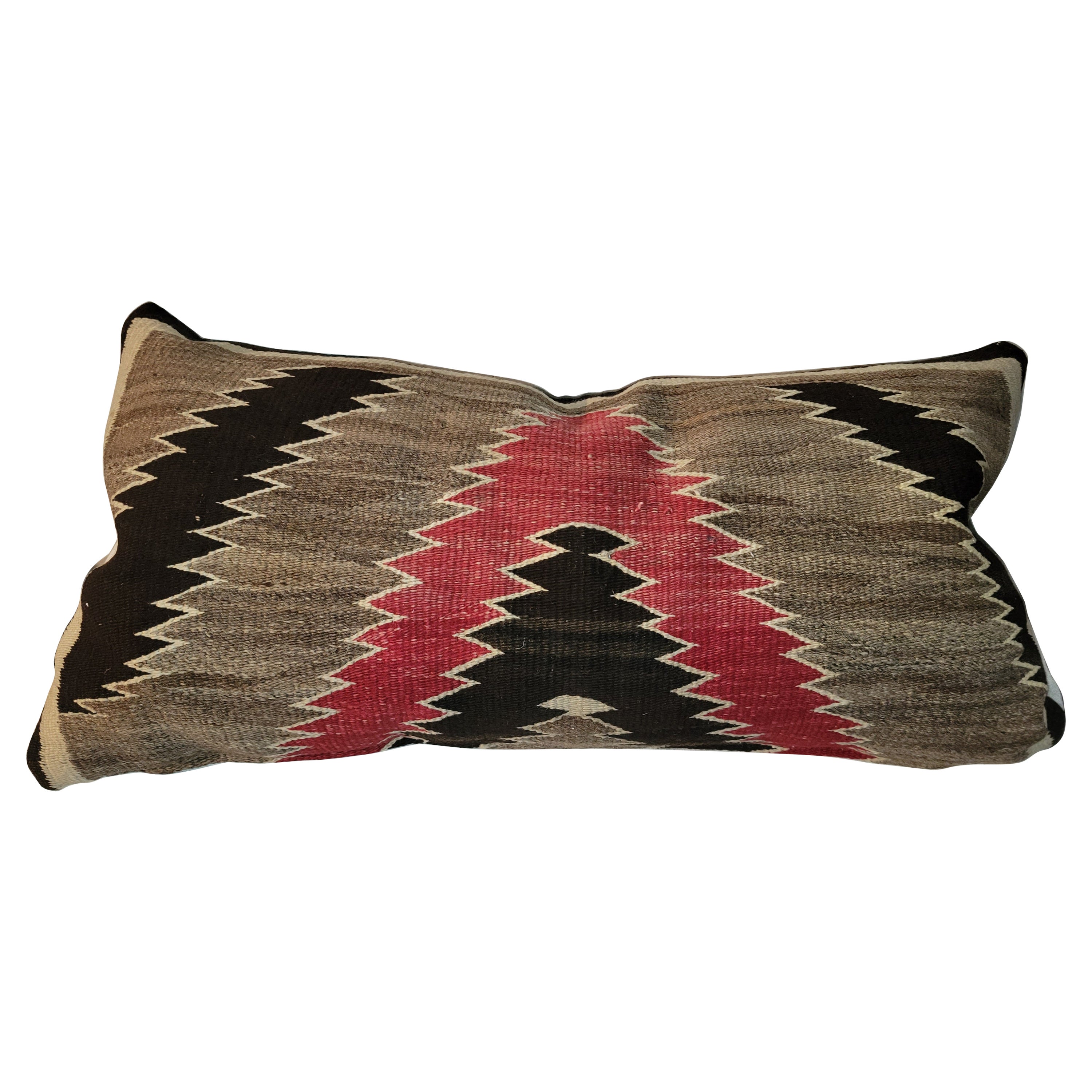 Large Navajo Indian Weaving Bolster Pillow For Sale