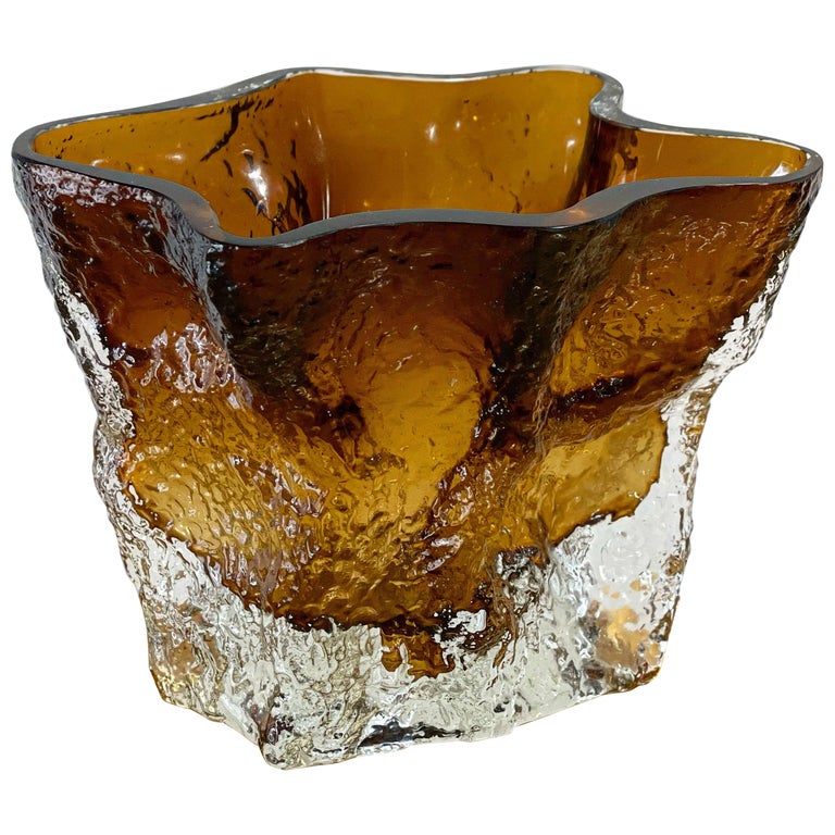 Kaj Blomqvist Art Glass Vase, Modernist Scandinavian Studio Ice Glass  Vessel For Sale at 1stDibs