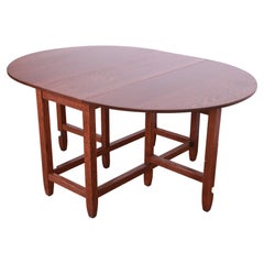 Used Gustav Stickley Mission Oak Arts & Crafts Gate Leg Drop Leaf Dining Table