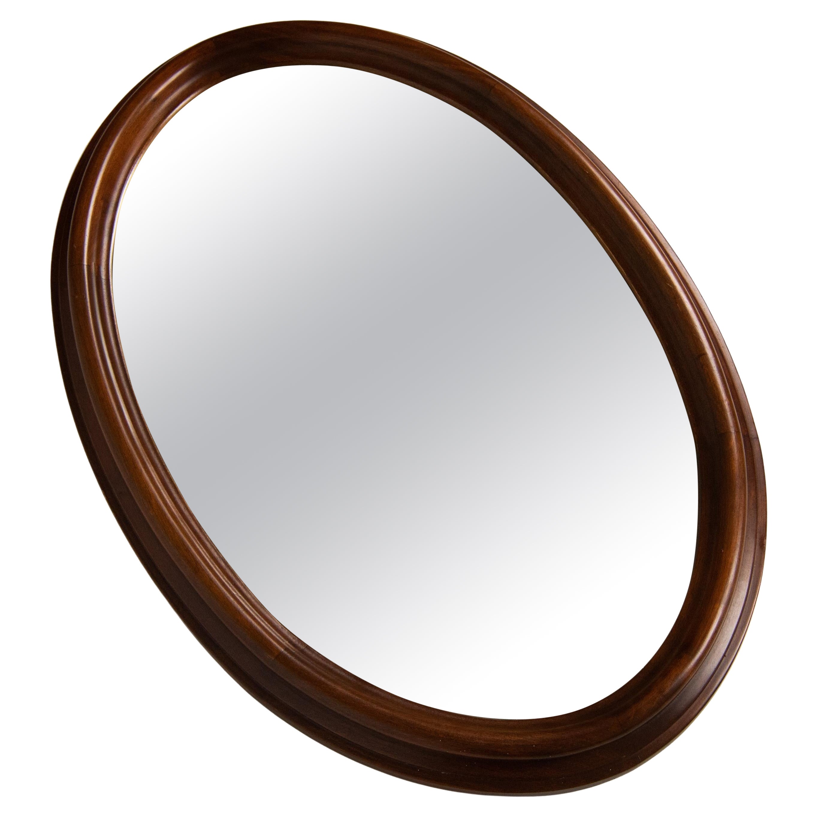 1950's Long Oval Gold Leafed Mirror at 1stDibs