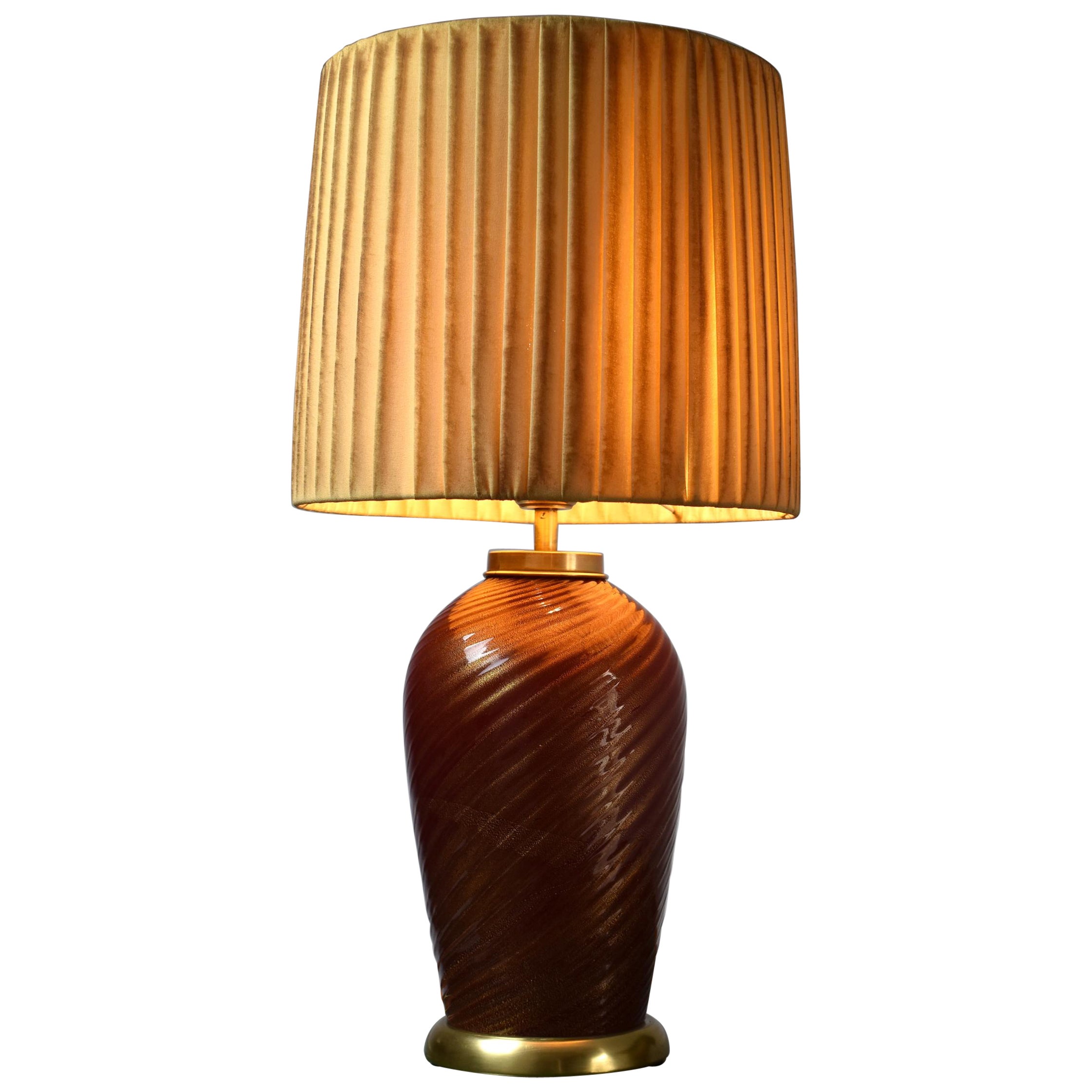 1970's Italian Mid-Century Murano Table Lamp by Tommaso Barbi For Sale