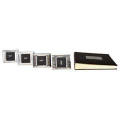 Four Sterling Silver Italian Photo Frames and Album