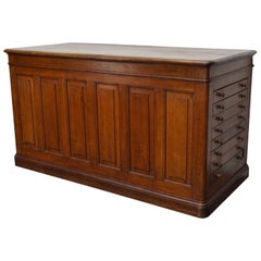 Antique French Oak Shop Counter Cabinet / Bank of Drawers, circa 1900s