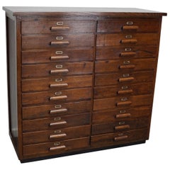 German Oak Apothecary Cabinet or Bank of Drawers, 1930's