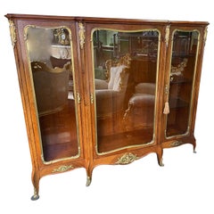 Antique French Louis Philippe Kingwood Glazed Display Cabinet c.1830