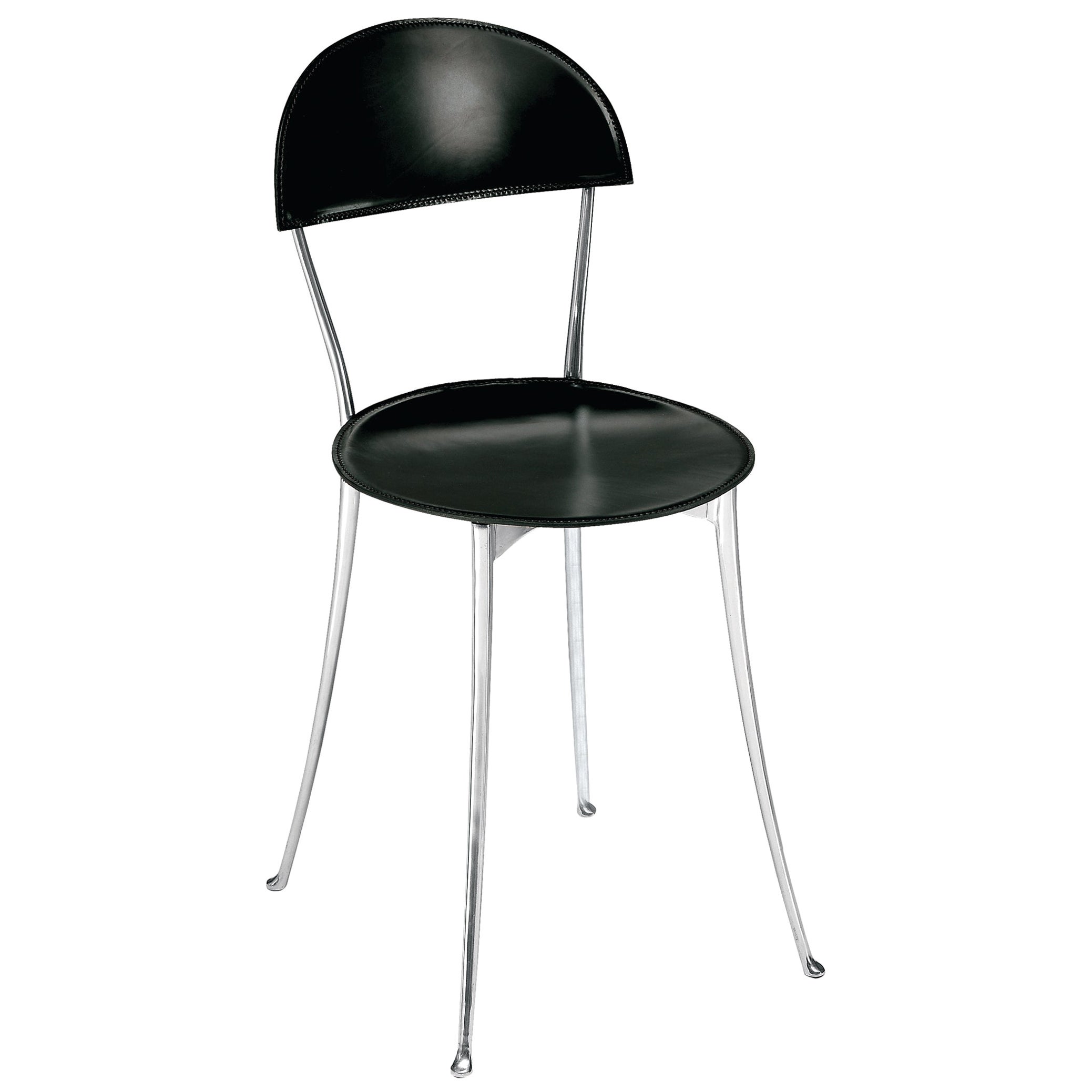 Zanotta Tonietta Chair in Polypropylene and Polished Aluminum Frame by Enzo Mari