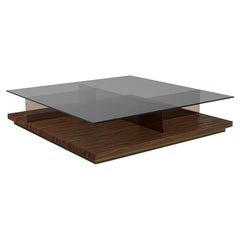 Modern Walnut Veneer Odisha Center Table by Caffe Latte