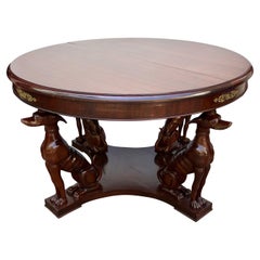 Used Neapolitan Art Deco Whippet Center/Dining Table with Bronze Mounts, Early 20th C