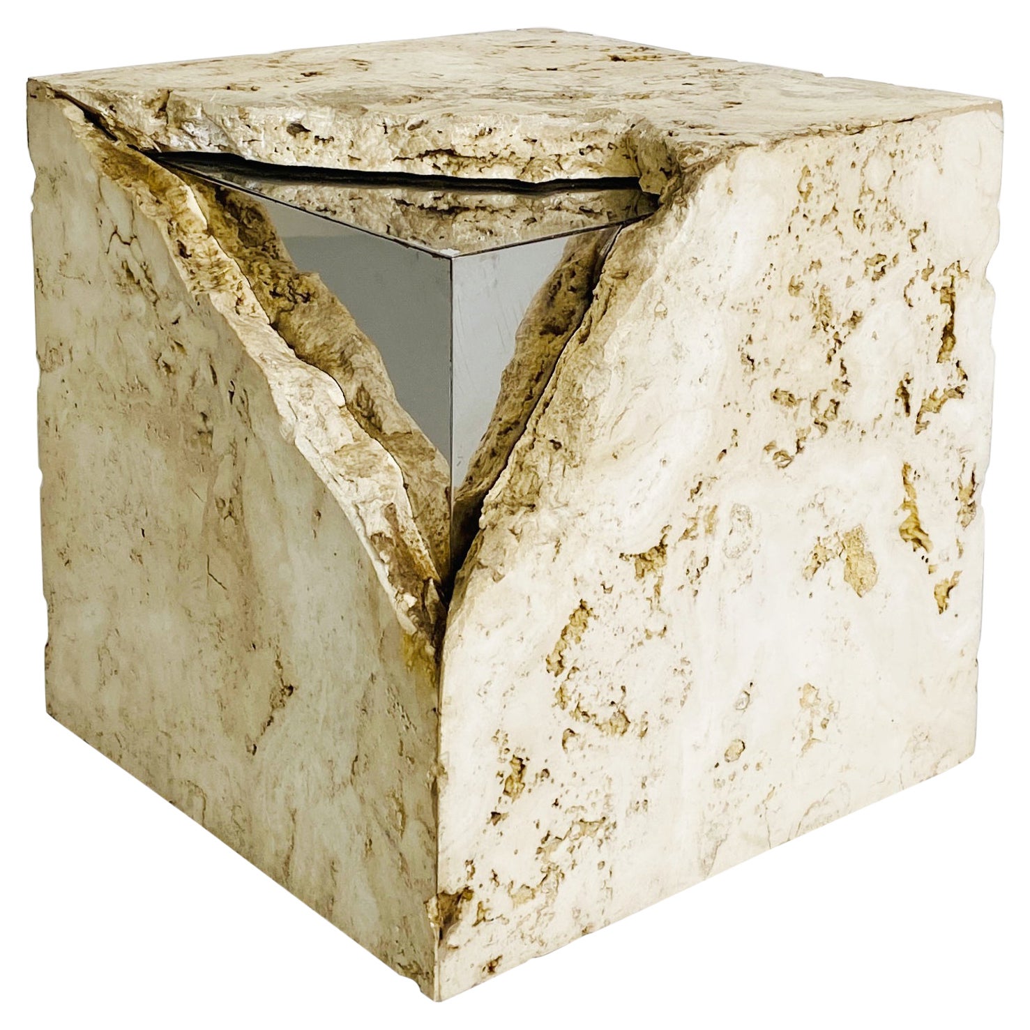 Italian Mid-Century Modern Travertine Sculpture by Pacini, 2000s For Sale