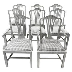 19th Century Grey Danish Gustavian Set of Eight Scandinavian Dining Room Chairs
