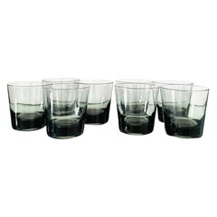 Mid-Century Modern Smoked Grey Cocktail Glasses, Set of 8, Denmark, C. 1960s 