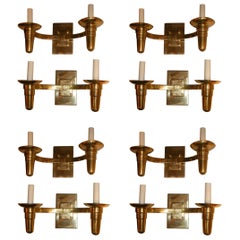 Set of Eight Moderne Sconces