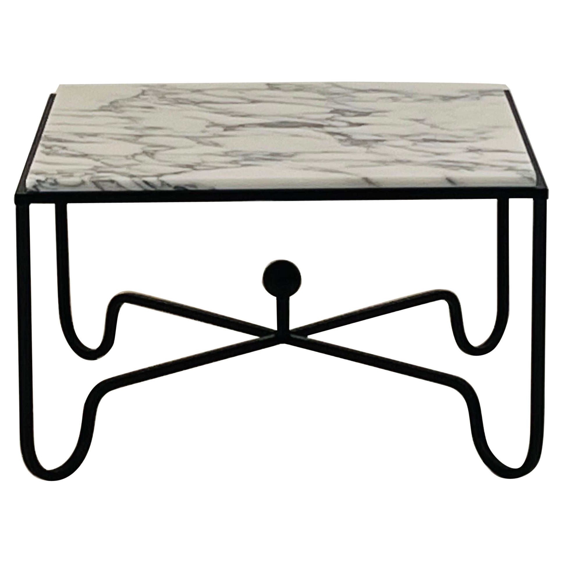 Chic Arabescato Marble 'Entretoise' Side or End Table by Design Frères