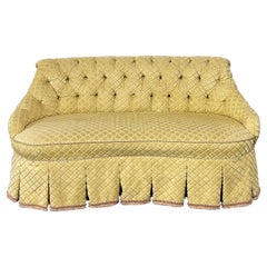 Hollywood Hollywood-Regency-Stil Chesterfield Sofa, Settee, Loveseat, getuftete Rückenlehne