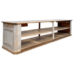 Large Wooden French Drapers Table, 1900