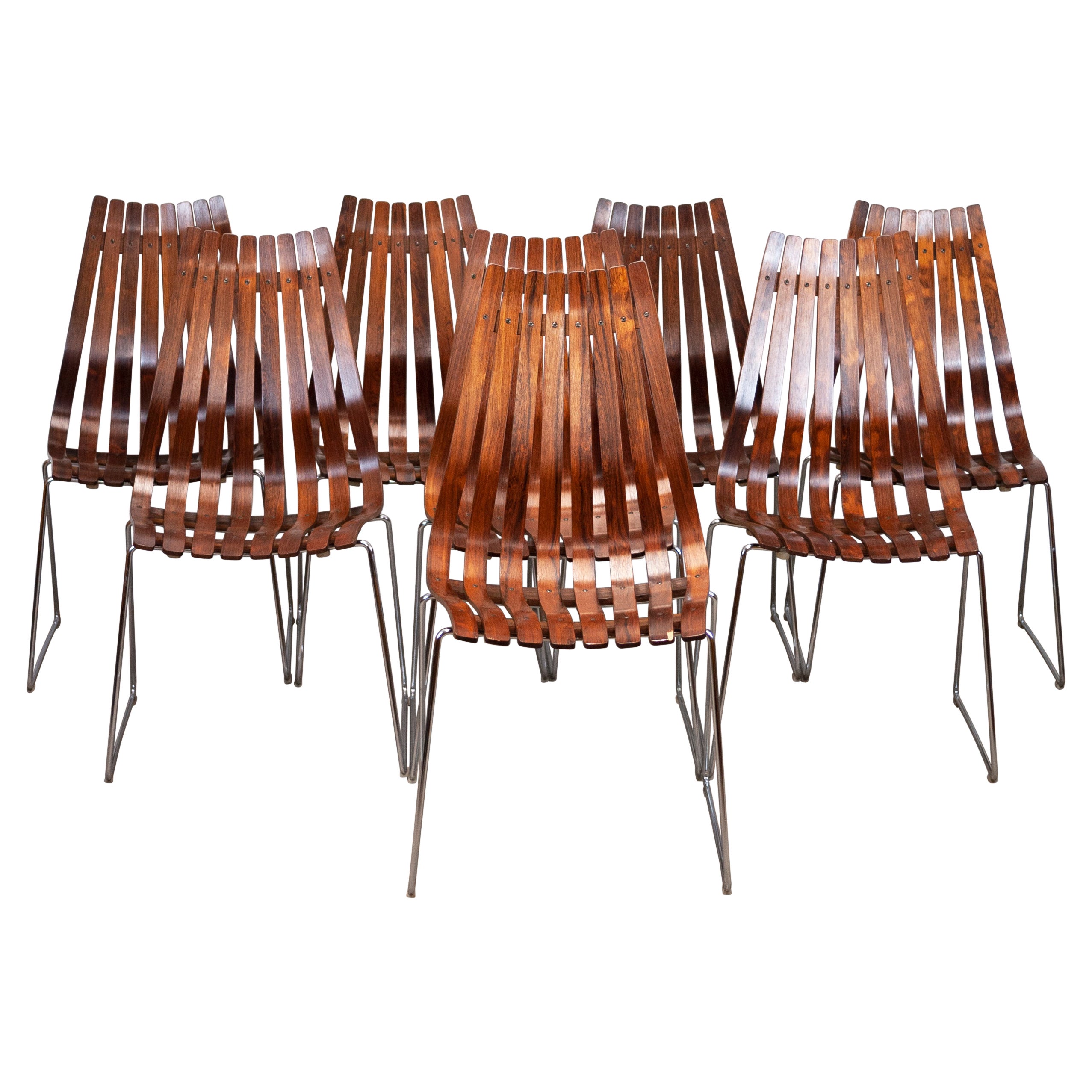 Rosewood Dining Chairs by Hans Brattrud for Hove Møbler, 1960s, Set of 8