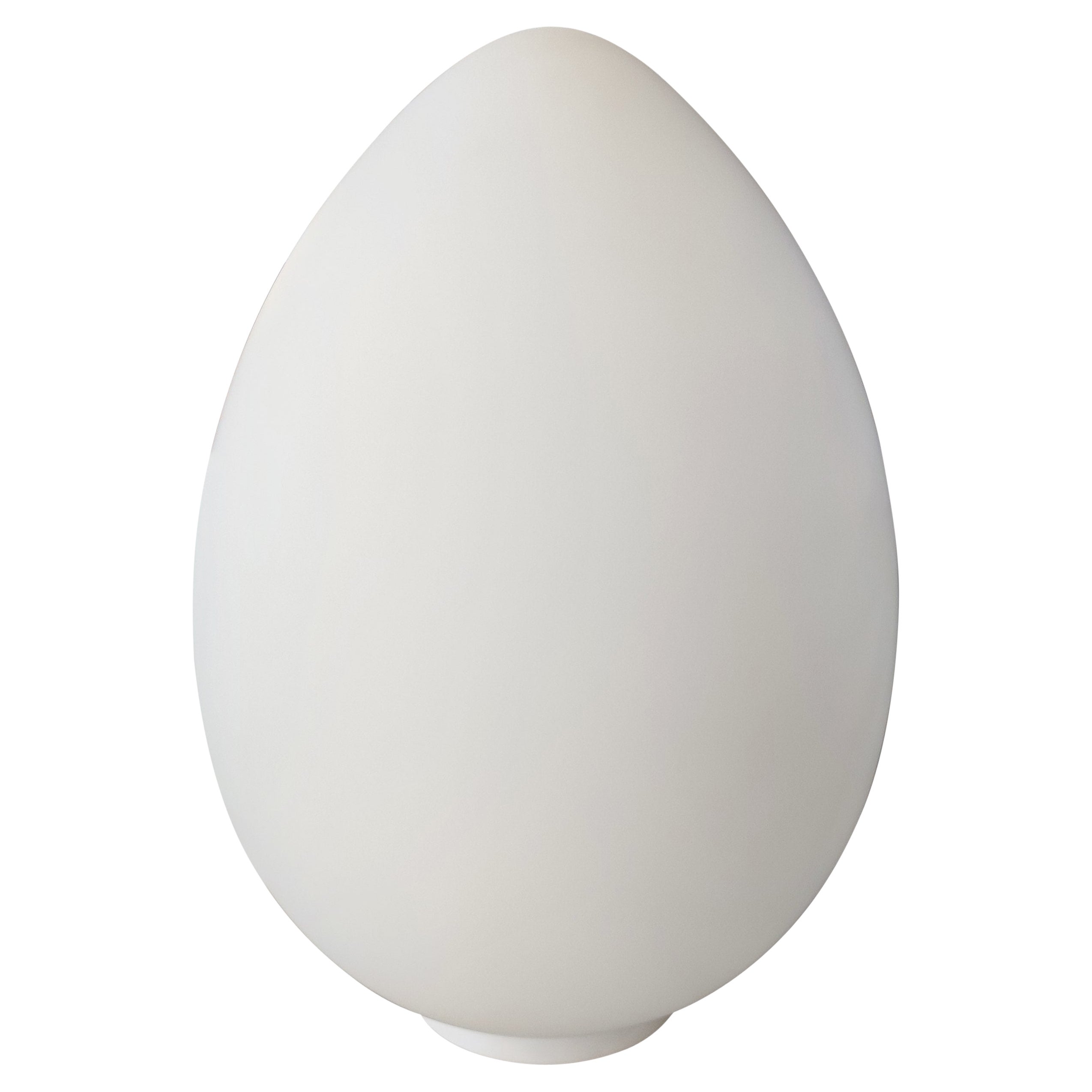 Egg Table Lamp in White Frosted Glass