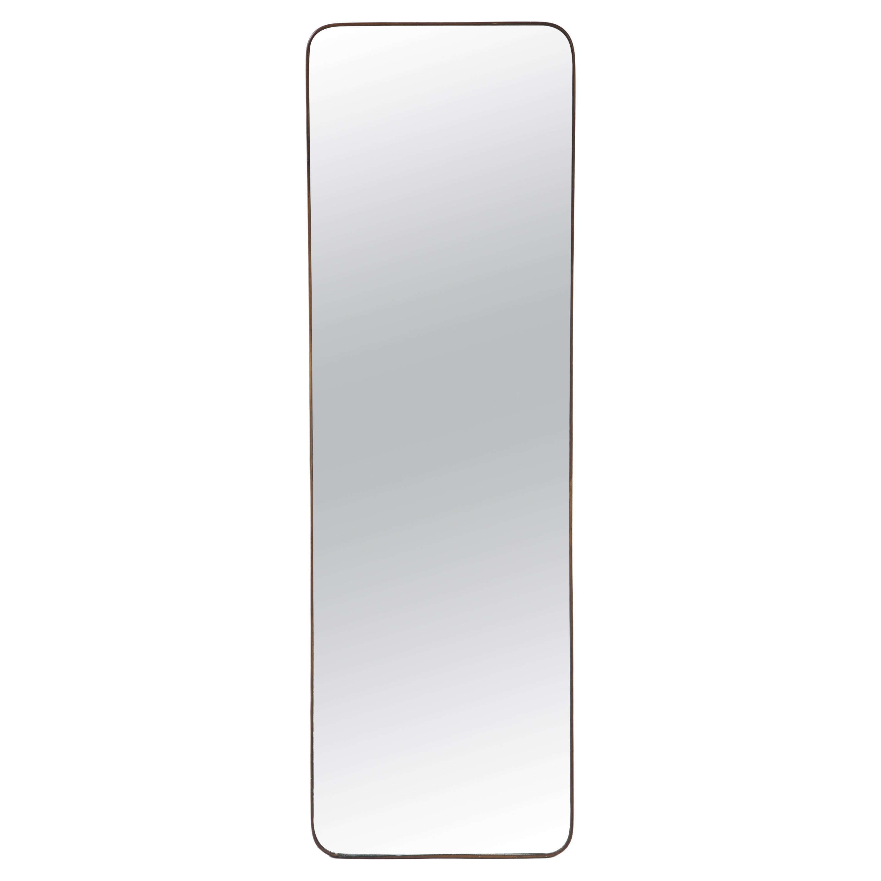 Modernist Italian 1950's Brass Shaped Mirror