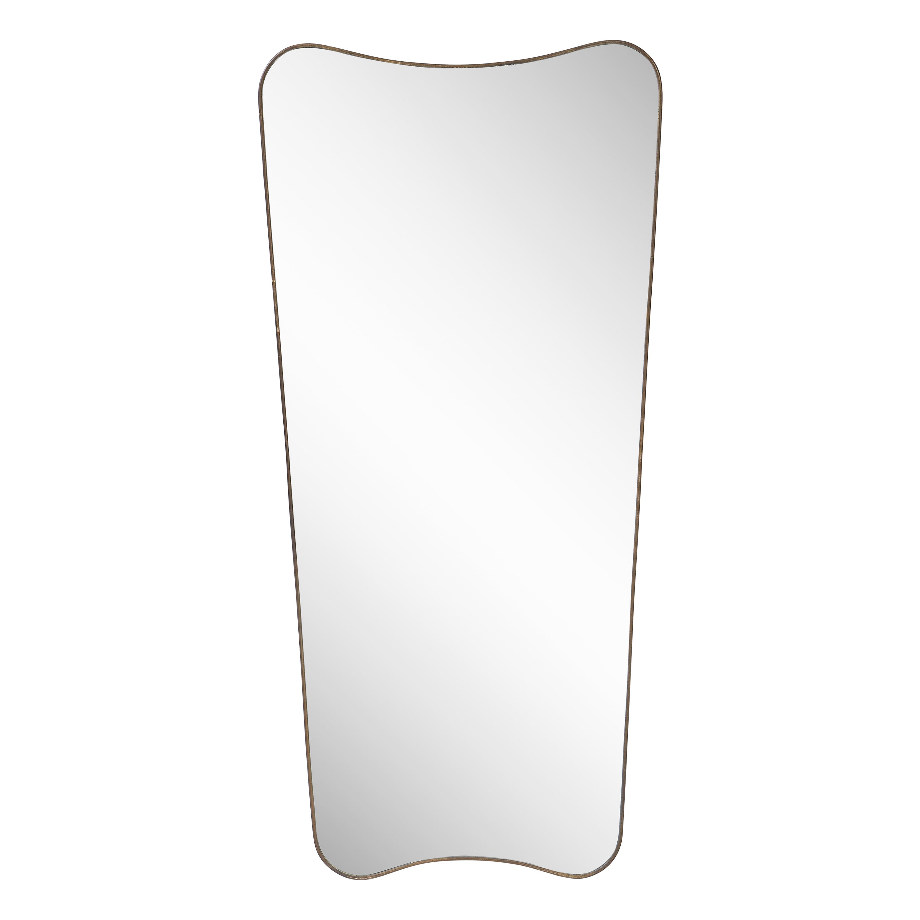 Modernist Italian 1950's Brass Shaped Mirror