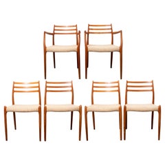Niels Moller Danish Modern Dining Chairs, 6