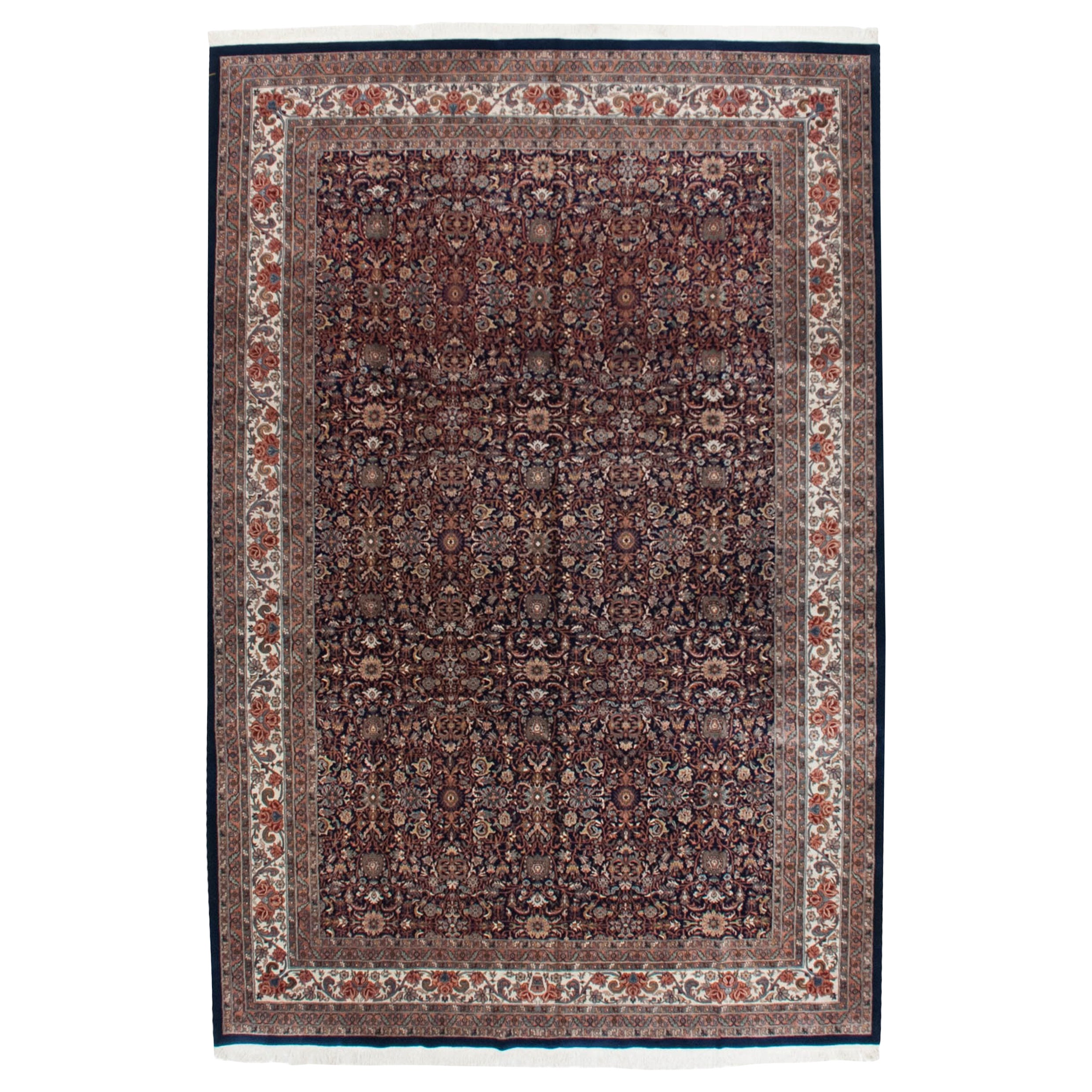 Vintage Indian Bijar Design Carpet