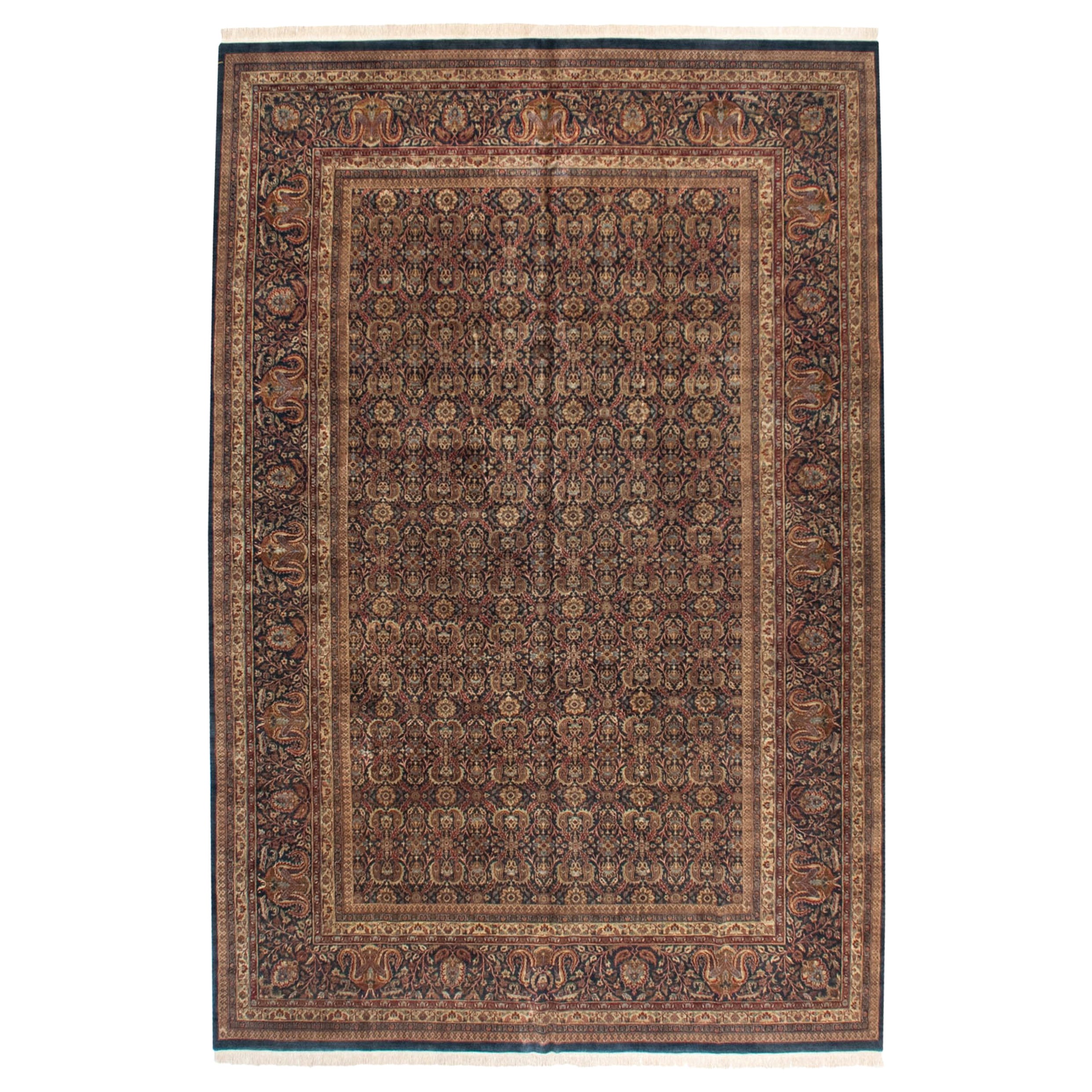 Vintage Indian Doroksh Design Carpet For Sale