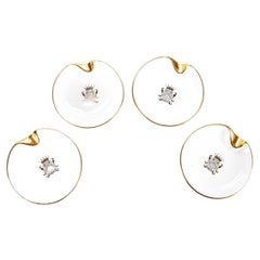 Set of Four Carlyle Hotel Ashtrays with 18K Gold Embossing