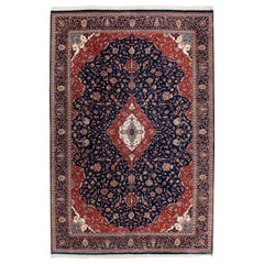 Vintage Indian Kashan Design Carpet