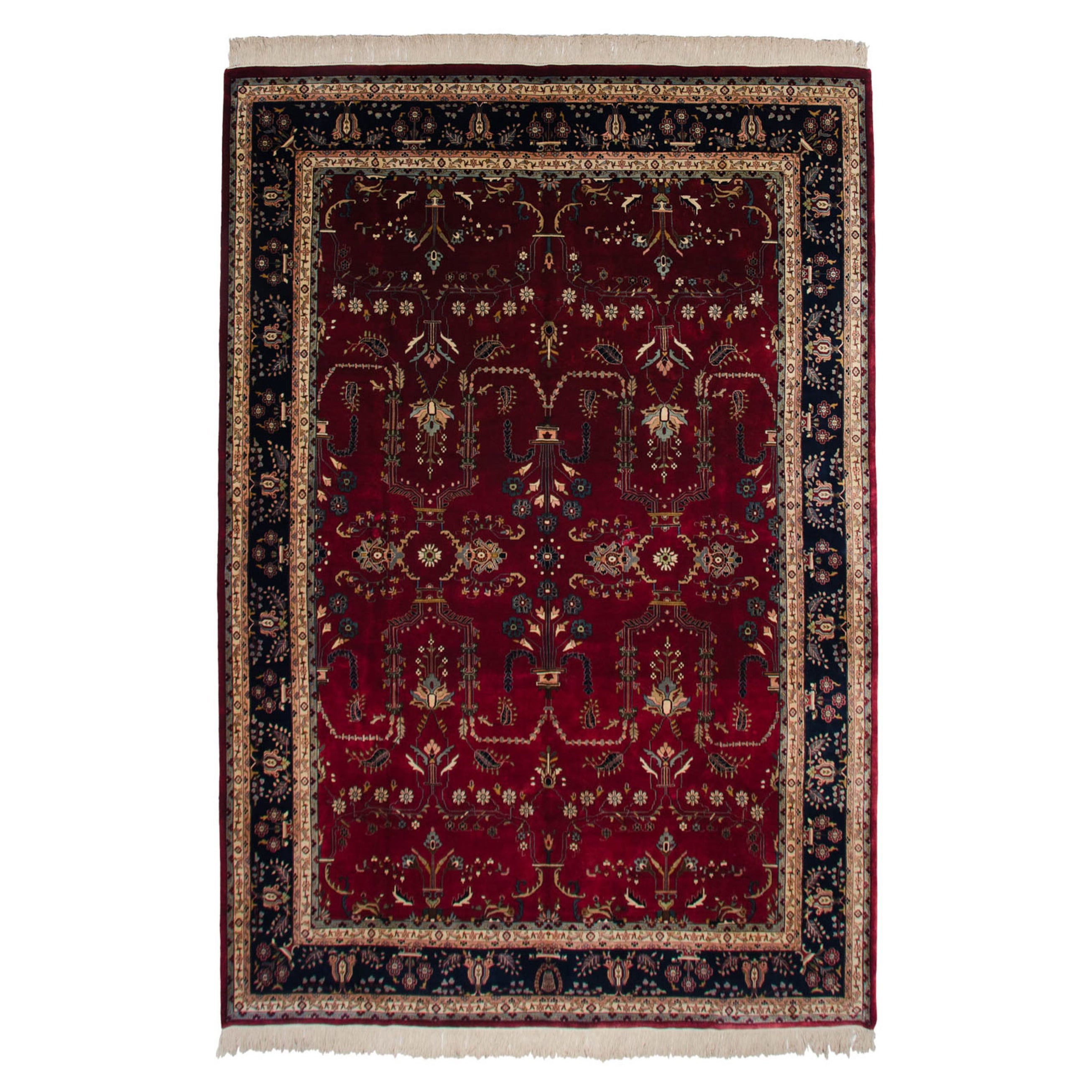 Fine Indian Mohajeran Sarouk Design Carpet For Sale
