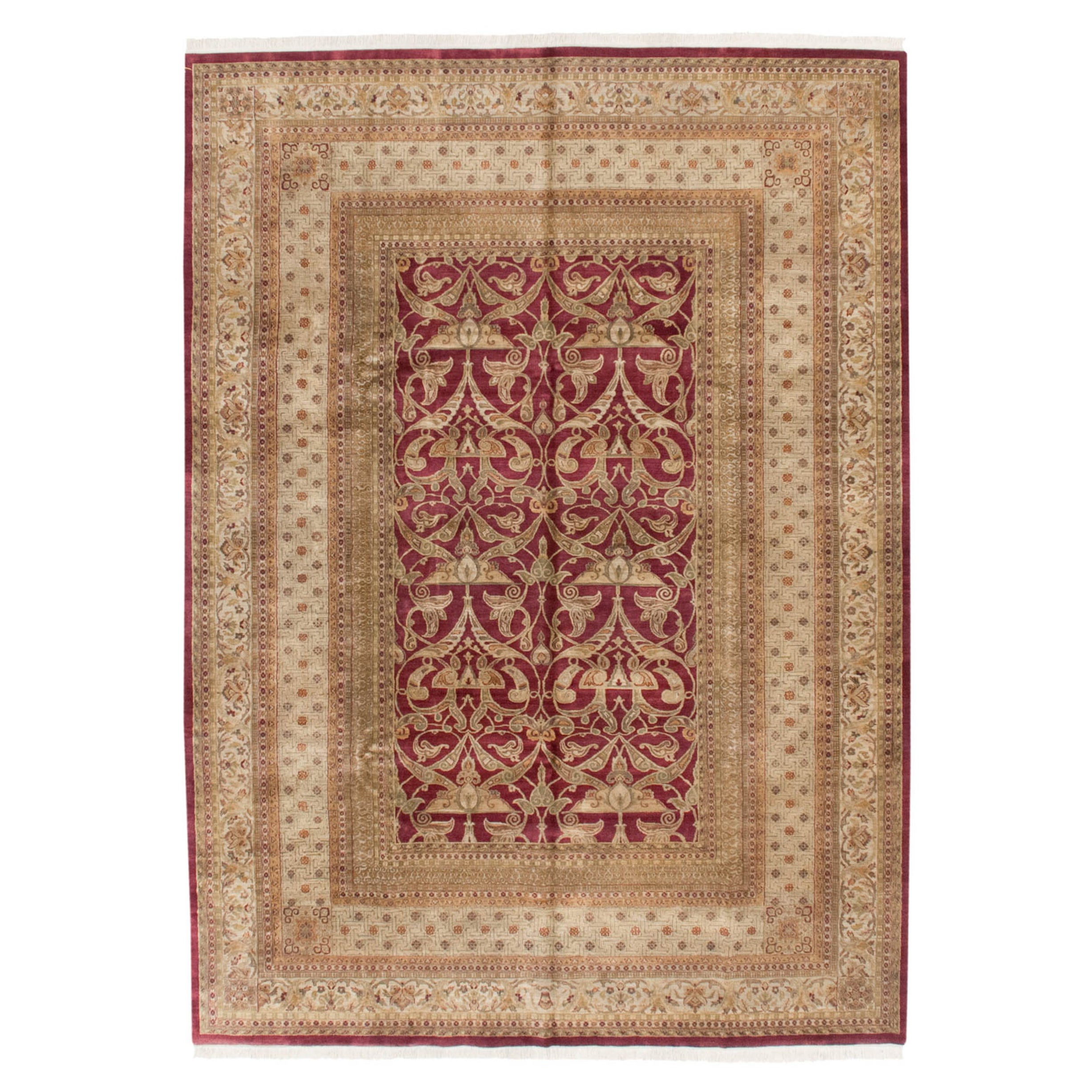 Indischer Jugendstil-Teppich im Art nouveau-Stil