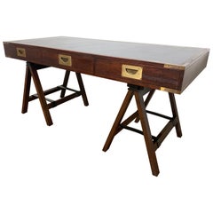 Vintage Charlotte Horstmann Campaign Desk with Leather Top circa 1960s