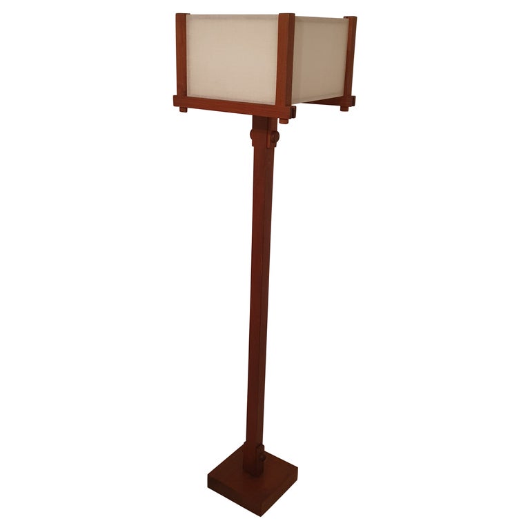 Custom Made Teak Floor Lamp in the Style of Nakashima For Sale at 1stDibs