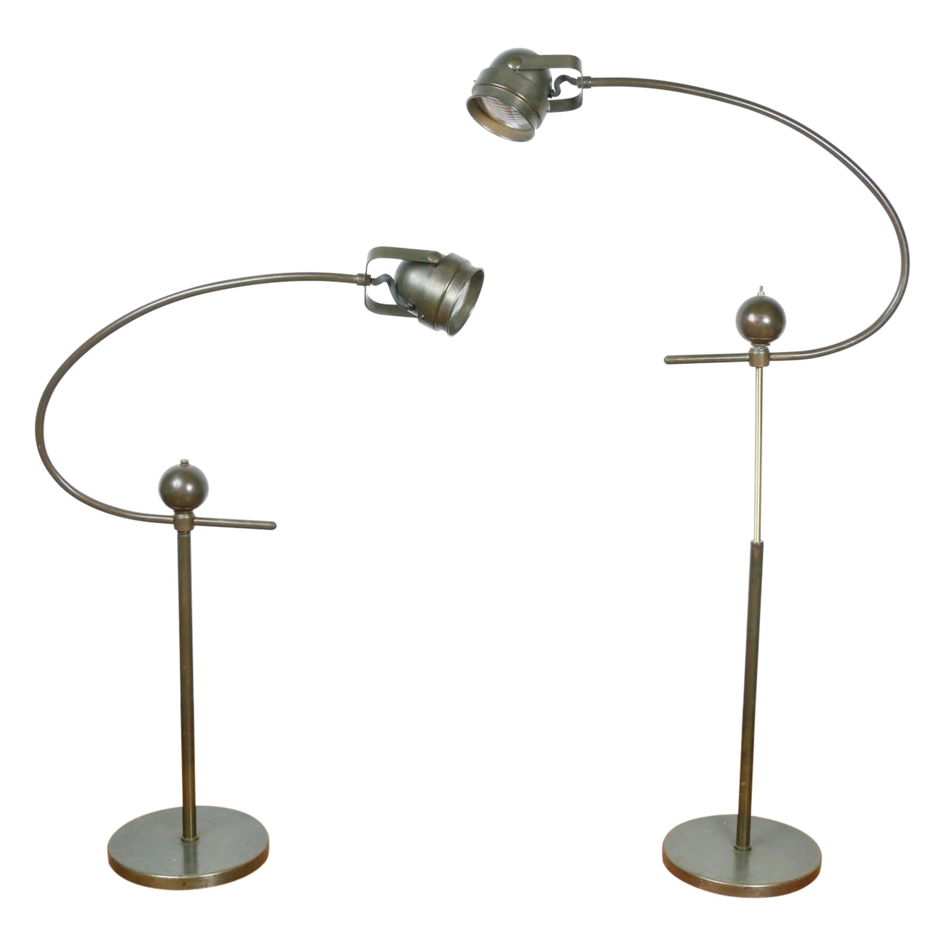 Industrial Pair of Floor Lamps